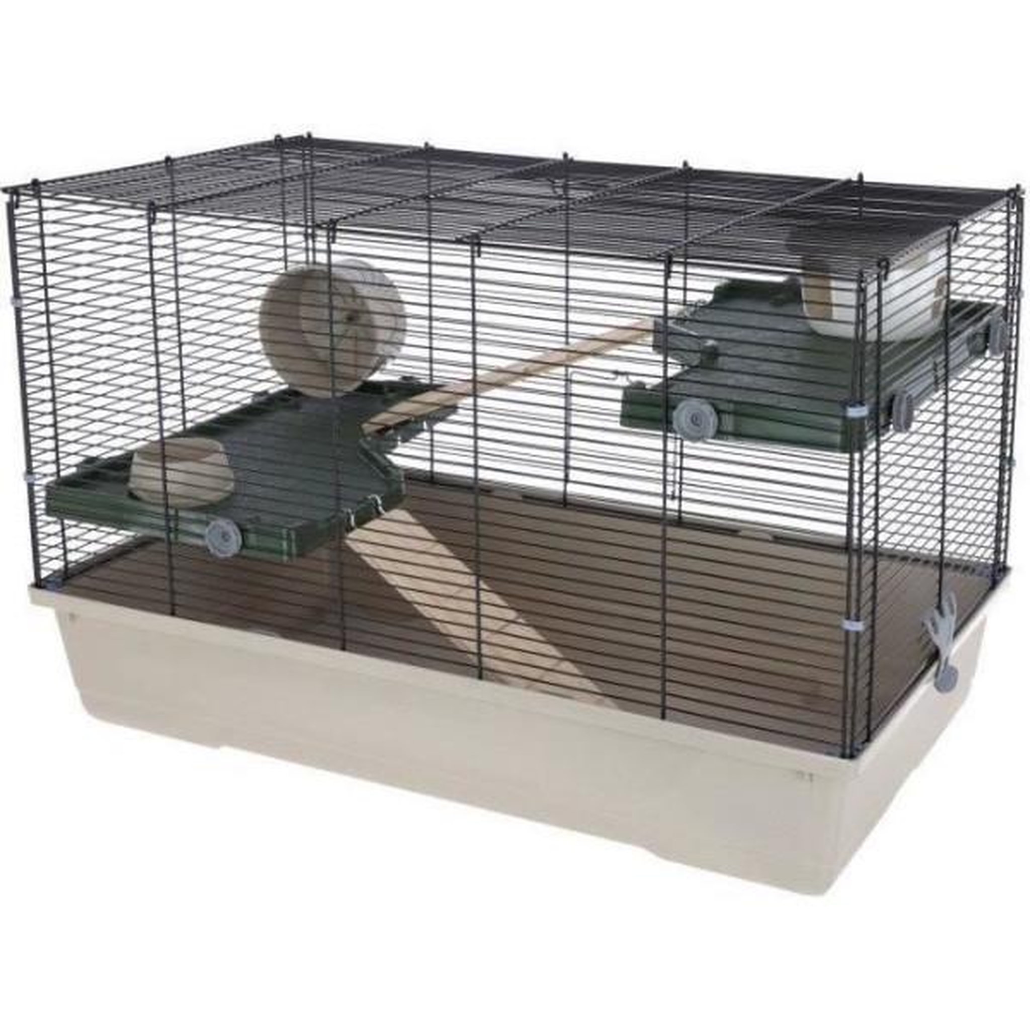 KERBL Cage 3 étages pour petits rongeurs 80*45*53 cm - FLAT NATURE - KERBL