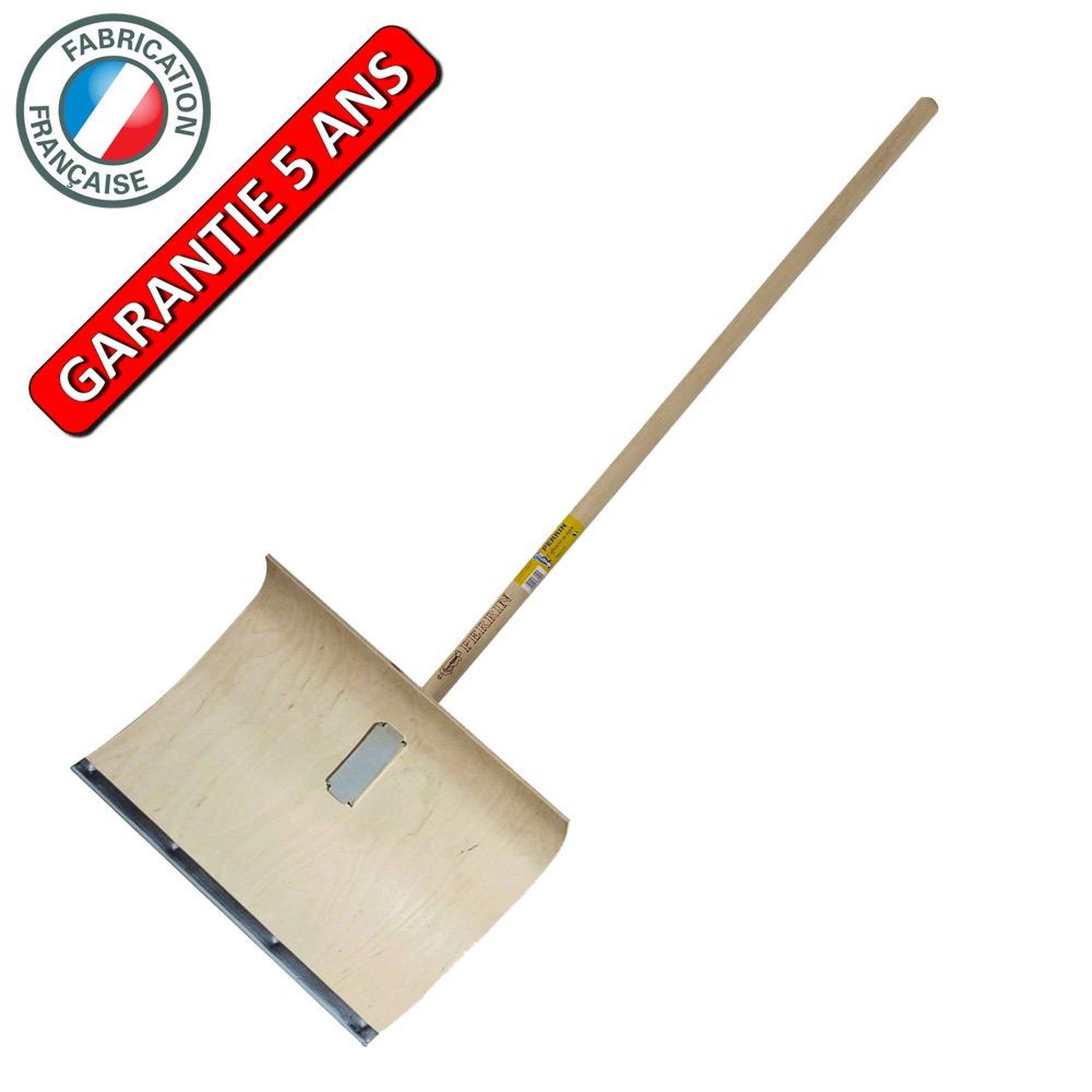 OUTILS PERRIN Poussoir à neige bois emmanché fixation rapide, outil pour le déneigement