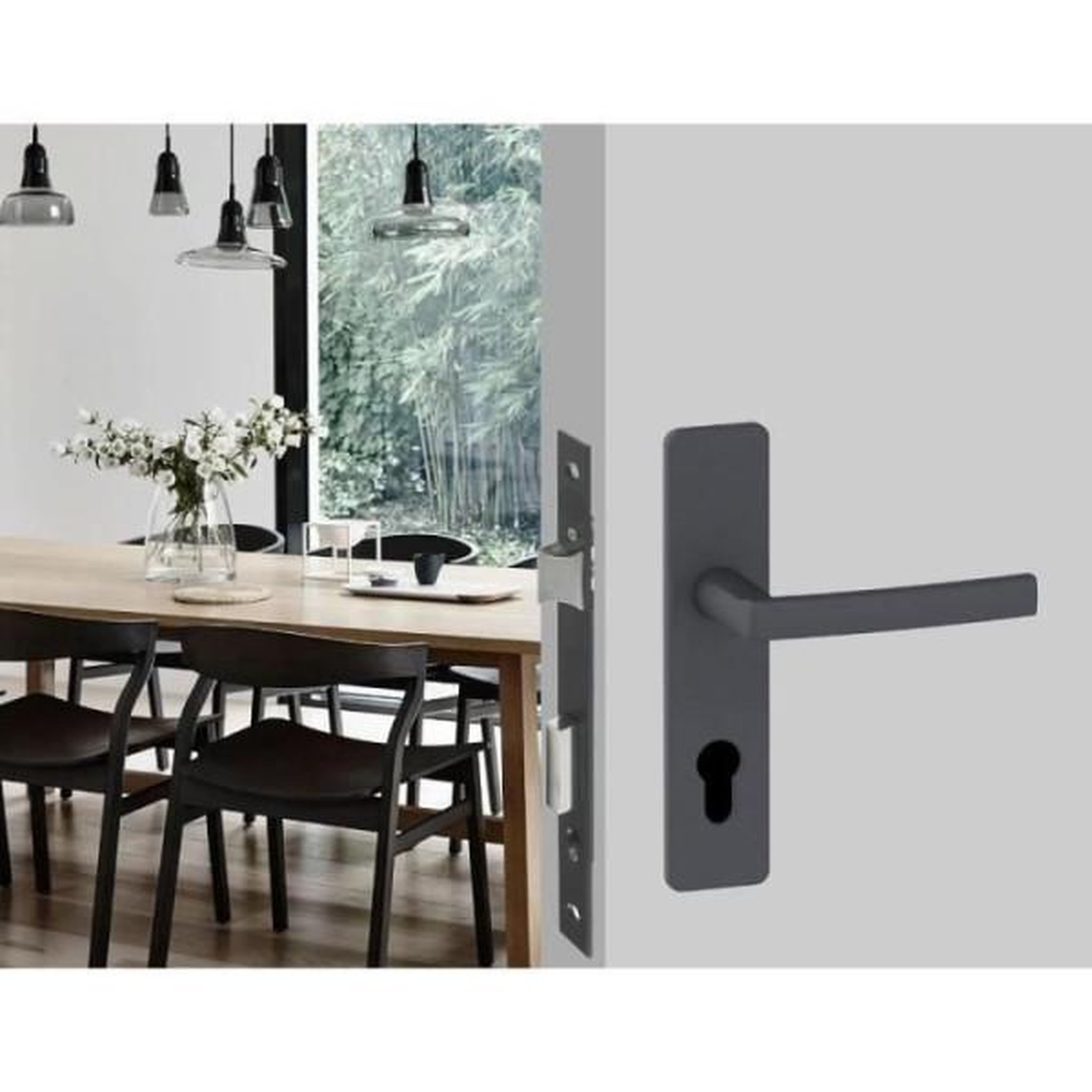 Voir la diapositive 2 : YALE Serrure a encastrer trou de cylindre - yale - y60k-a50/n - axe 50mm, coffre 148mm - porte d'entrée, service, locaux sensibles -