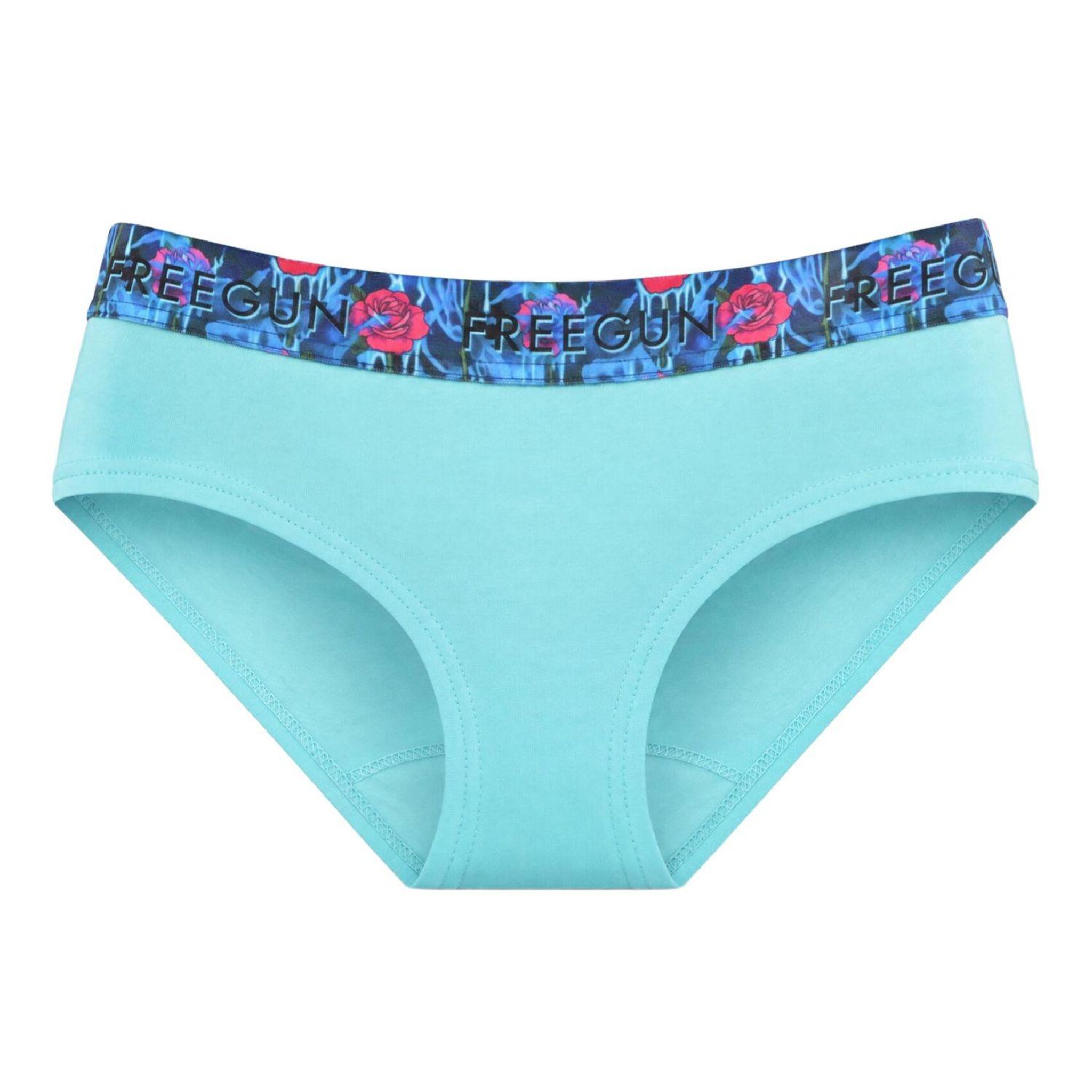 Voir la diapositive 3 : FREEGUN Lot  3 culottes fille en coton uni et ceinture imprimée