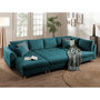 Voir la diapositive 3 : LISA DESIGN Rune - canapé panoramique - avec pouf d'appoint - 7 places - style scandinave - droit