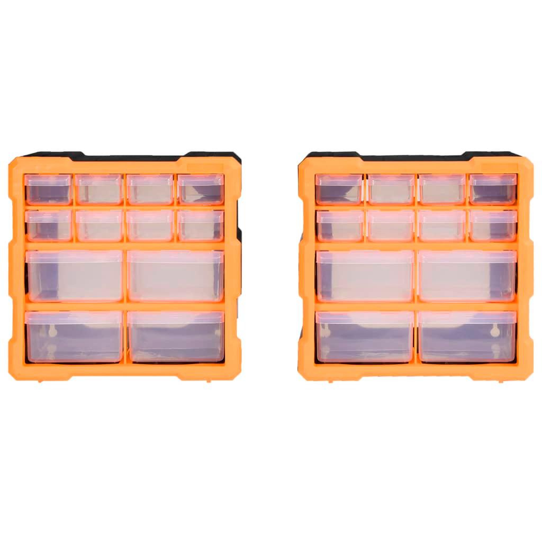 Voir la diapositive 2 : VIDAXL Organisateurs multi-tiroirs avec 12 tiroirs 2 pcs 26,5x16x26 cm