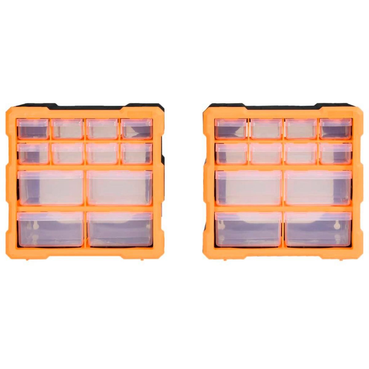 VIDAXL Organisateurs multi-tiroirs avec 12 tiroirs 2 pcs 26,5x16x26 cm