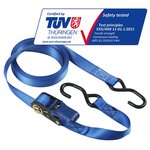 Master lock 4366EURDAT Sangle d'Arrimage avec Crochets et Cliquet, Bleu, 5m x 25mm Sangle