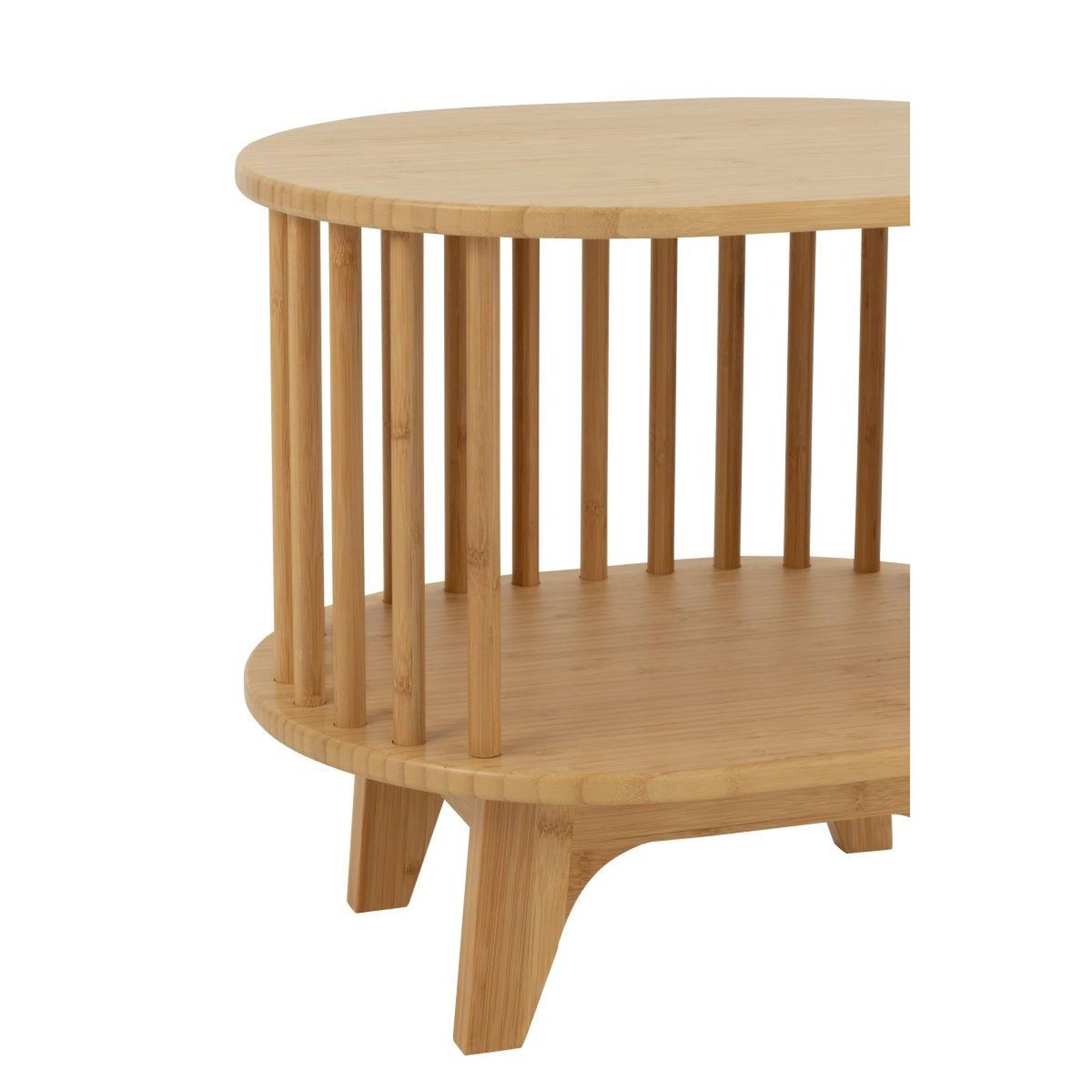 Voir la diapositive 5 : J-LINE Table de chevet en bambou  live  46cm naturel