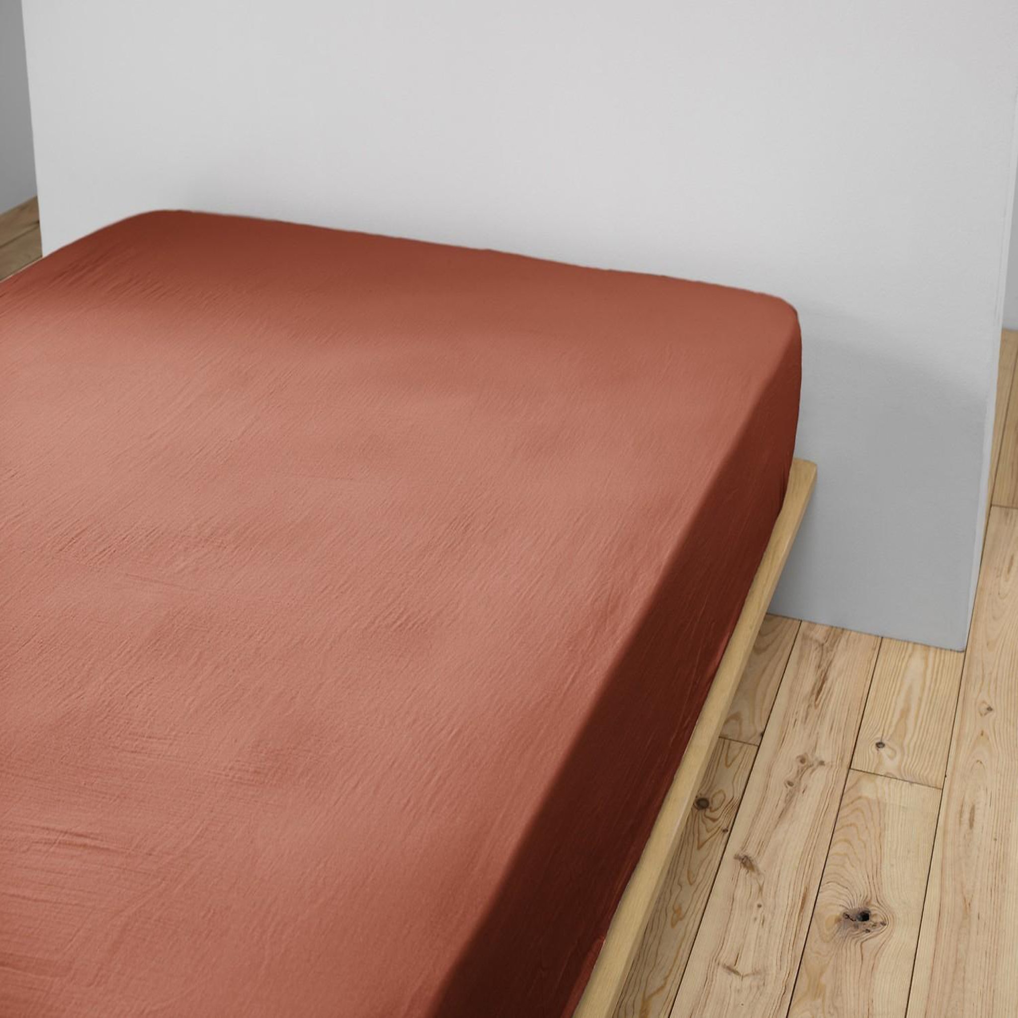 Voir la diapositive 4 : Home collection Drap housse 100% gaze de coton