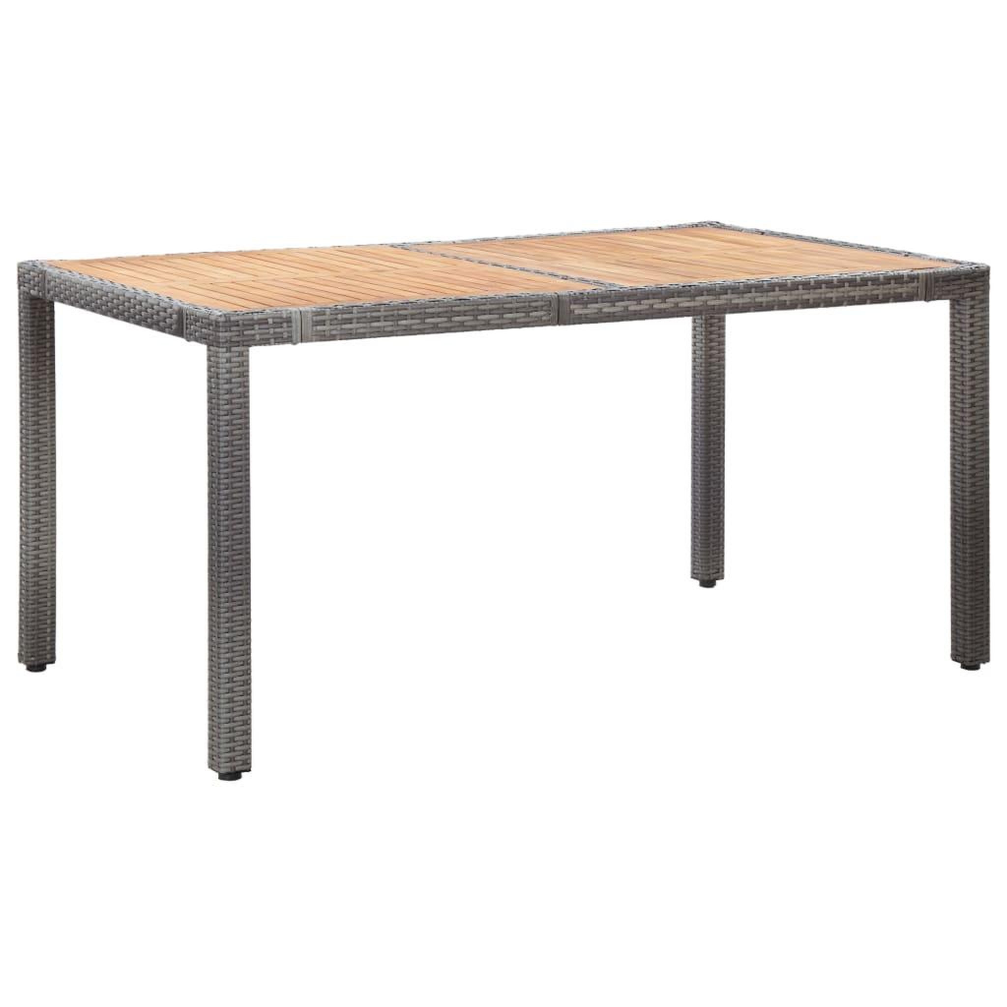 Voir la diapositive 2 : VIDAXL Ensemble a manger de jardin 7 pcs coussins Resine tressee Gris