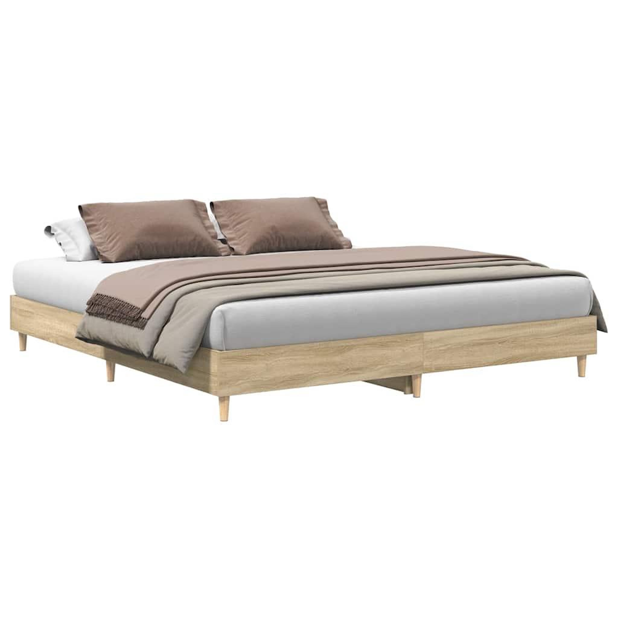 Voir la diapositive 2 : VIDAXL Cadre de lit sans matelas chene sonoma 200x200 cm