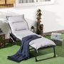 Voir la diapositive 2 : OUTSUNNY Bain de soleil transat pliable inclinable avec poignée, pochette rangement et matelas grand confort gris