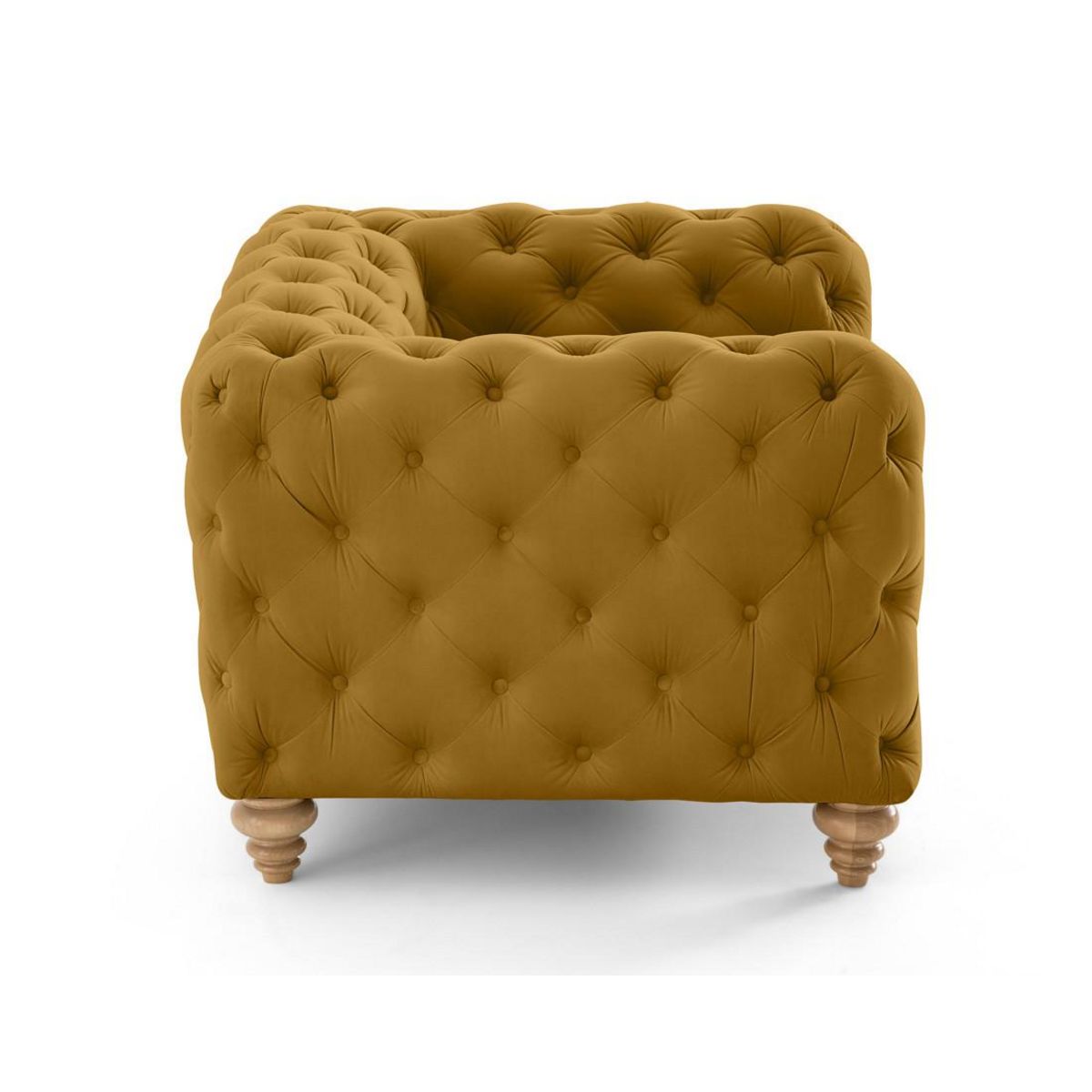 LISA DESIGN Walter - fauteuil chesterfield en velours - pieds bois