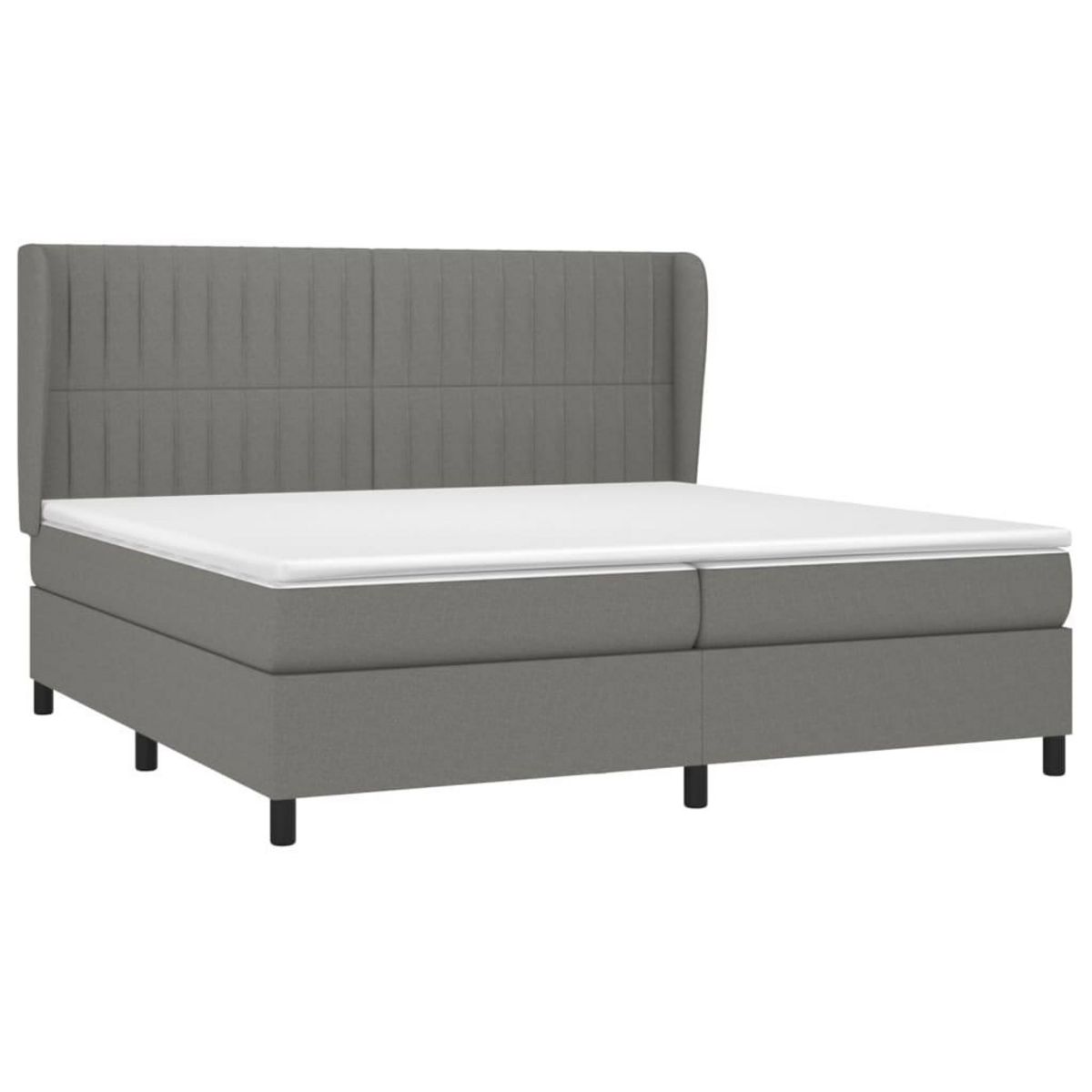 VIDAXL Sommier a lattes de lit avec matelas Gris fonce 200x200cm Tissu