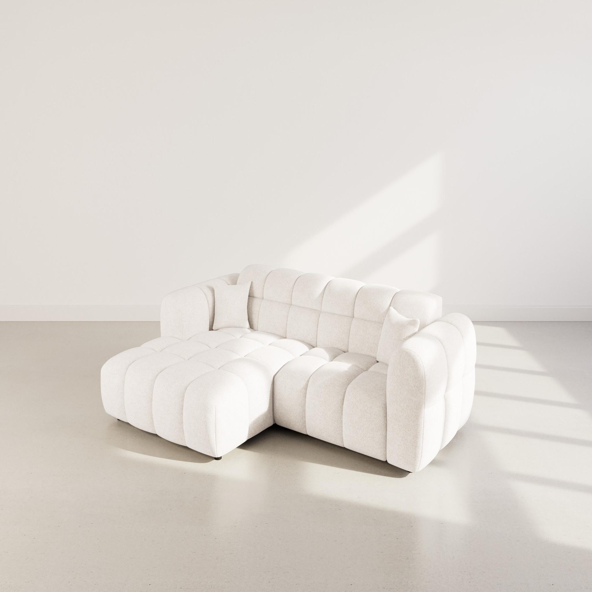 Voir la diapositive 3 : BEST MOBILIER Mini ray - canapé d'angle gauche 4 places en tissu texturé