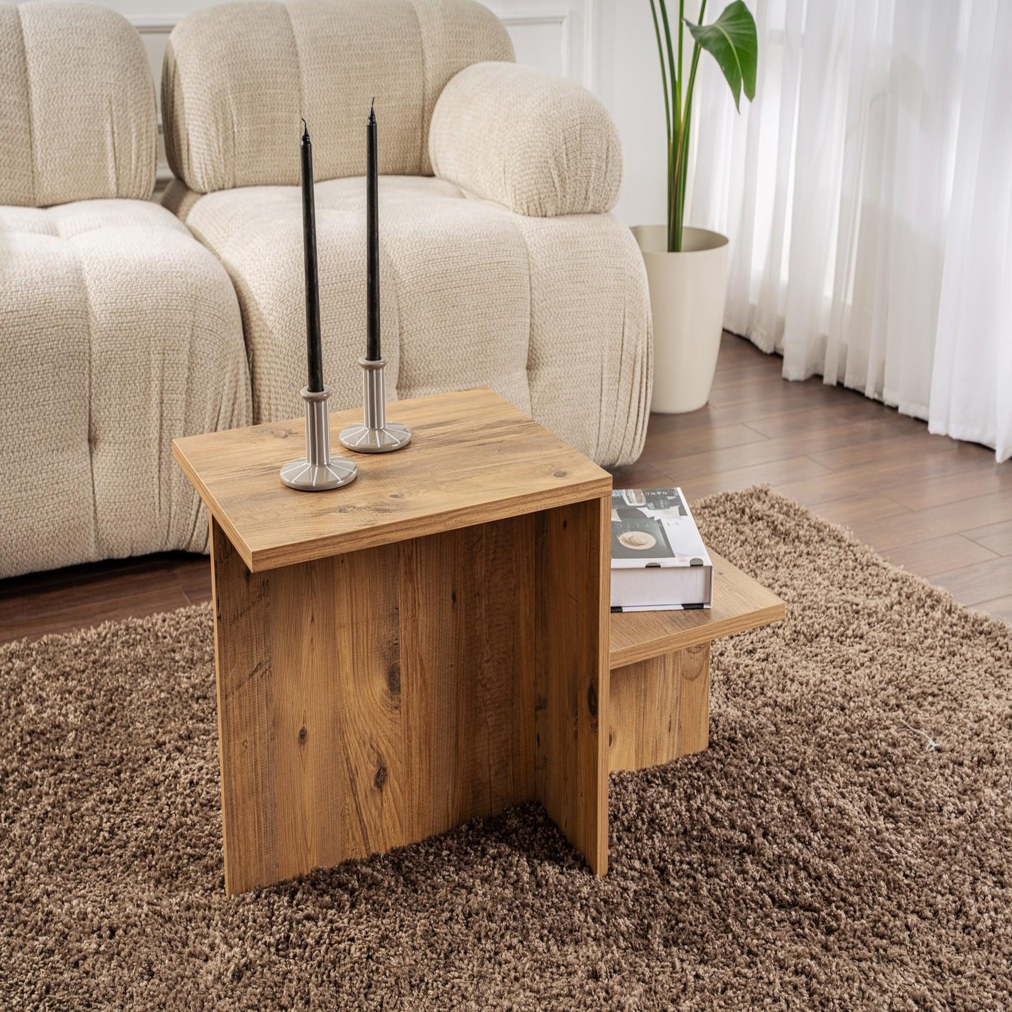 Voir la diapositive 2 : Habitat et Jardin Table basse en bois  Harmony  80 x 40 x 40 cm - Pin atlantique