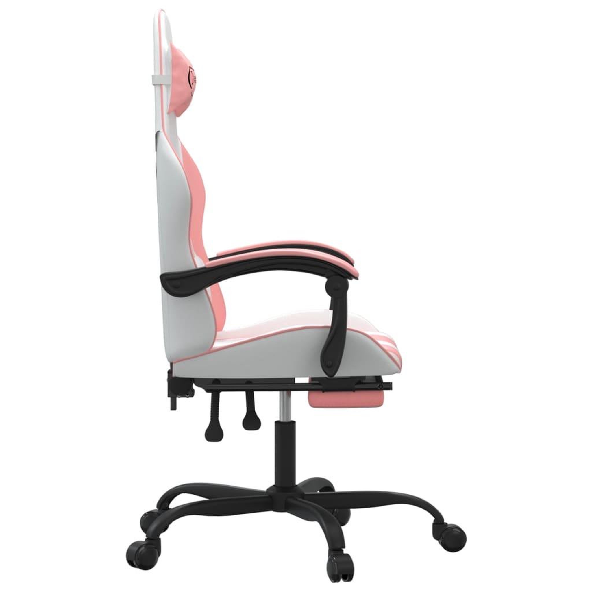 Voir la diapositive 4 : VIDAXL Chaise de jeu avec repose-pied Blanc et rose Similicuir
