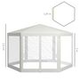 Voir la diapositive 3 : OUTSUNNY Tonnelle barnum tente de réception hexagonale 10 m² style cosy métal polyester imperméabilisé surface env. 10 m² crème