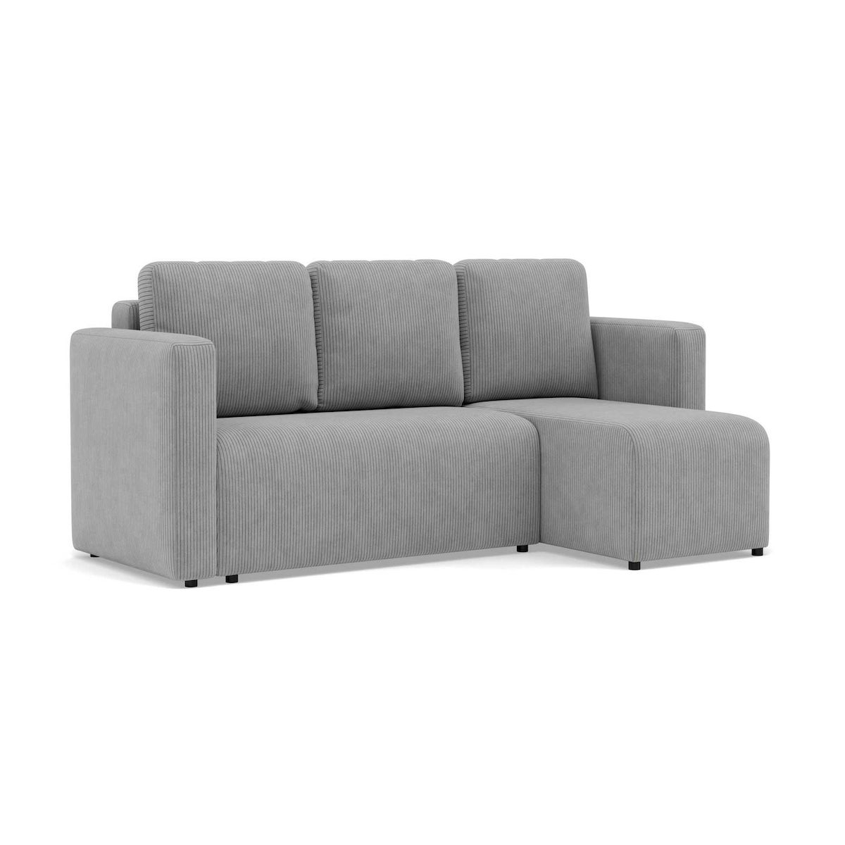 BEST MOBILIER Canopy - canapé d'angle réversible 4 places convertible avec coffre en velours côtelé