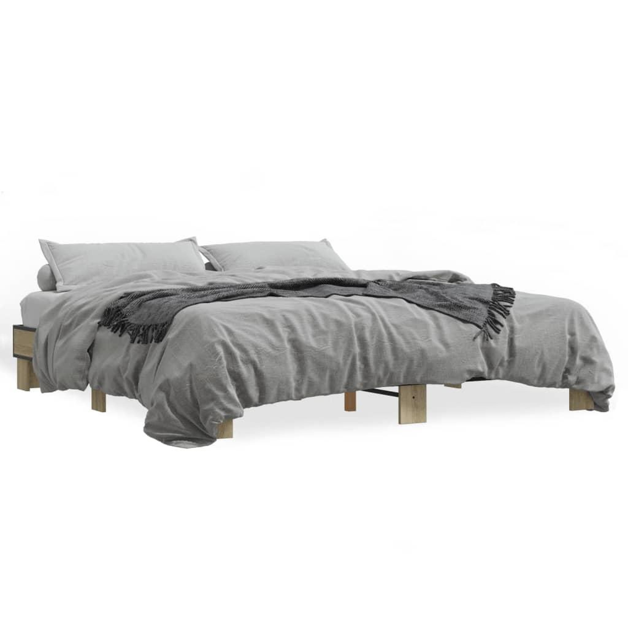 Voir la diapositive 2 : VIDAXL Cadre de lit sans matelas chene sonoma 200x200 cm