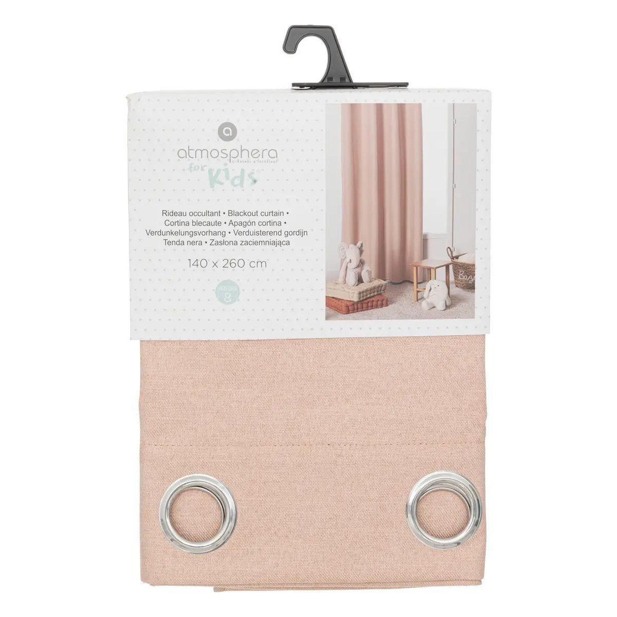 Voir la diapositive 3 : Atmosphera Kids Rideau occultant enfant  olen  140x260cm rose