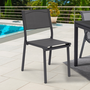 Voir la diapositive 2 : ID MARKET Lot de 6 chaises de jardin OLBIA métal et textilène empilables gris anthracite