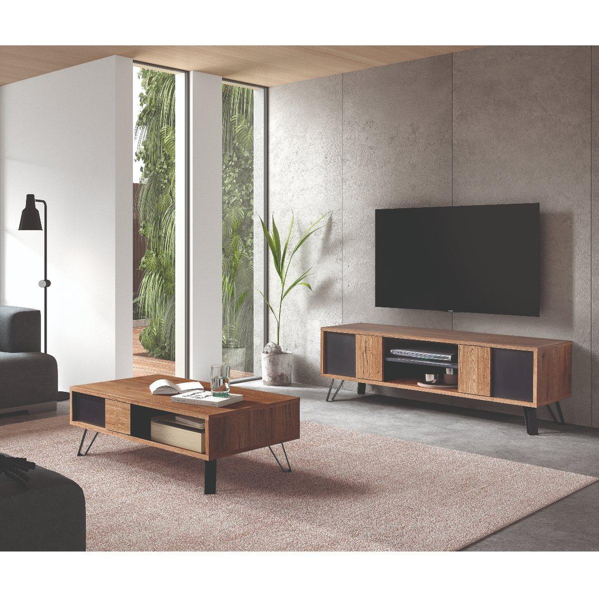 Voir la diapositive 3 : JLC KREATION Table basse en bois avec tiroirs pedro