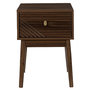 Voir la diapositive 3 : The Home Deco Factory Table de chevet 1 tiroir effet noyer TIFFANY - Marron