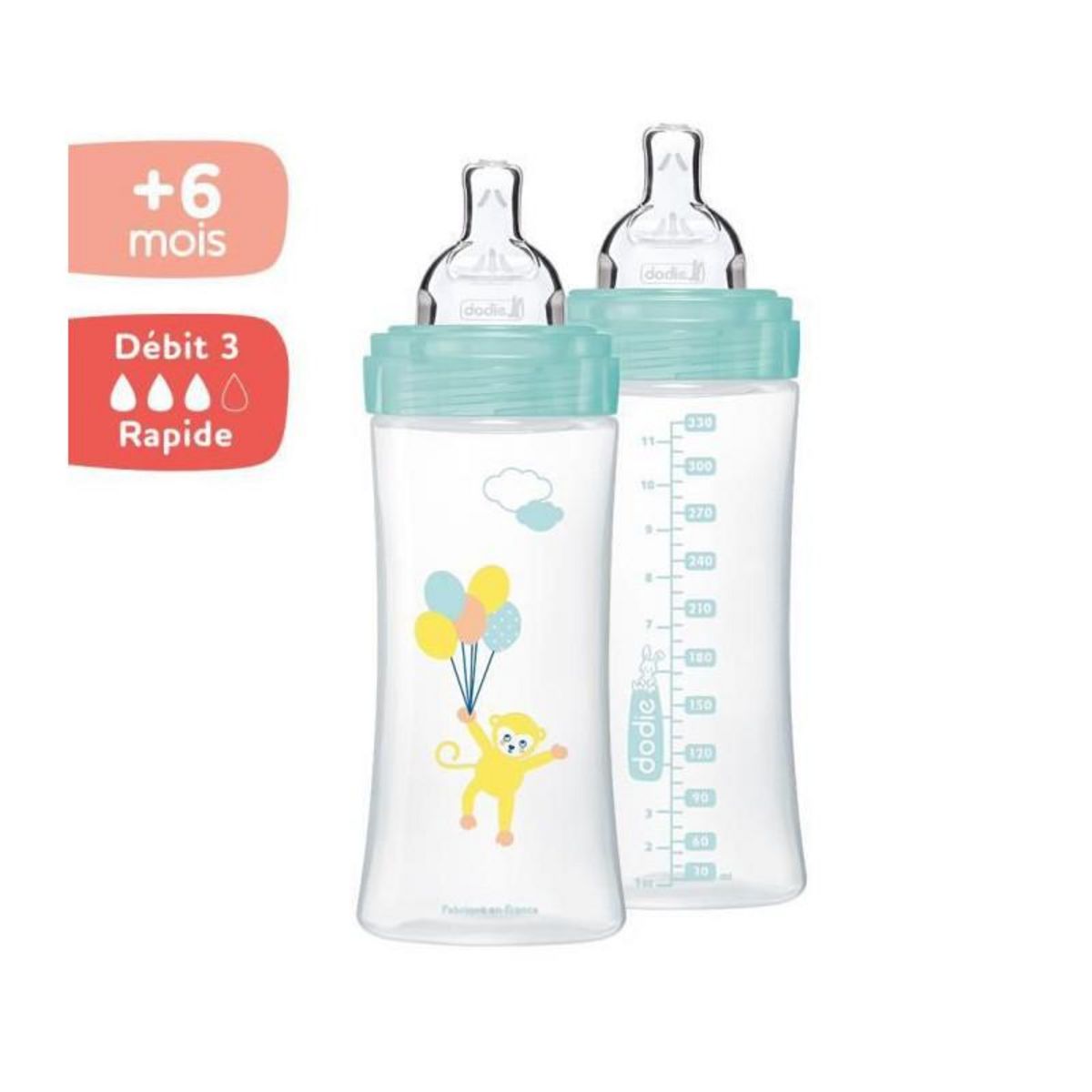 DODIE Dodie - Lot de 2 Biberons Sensation+ 330ml