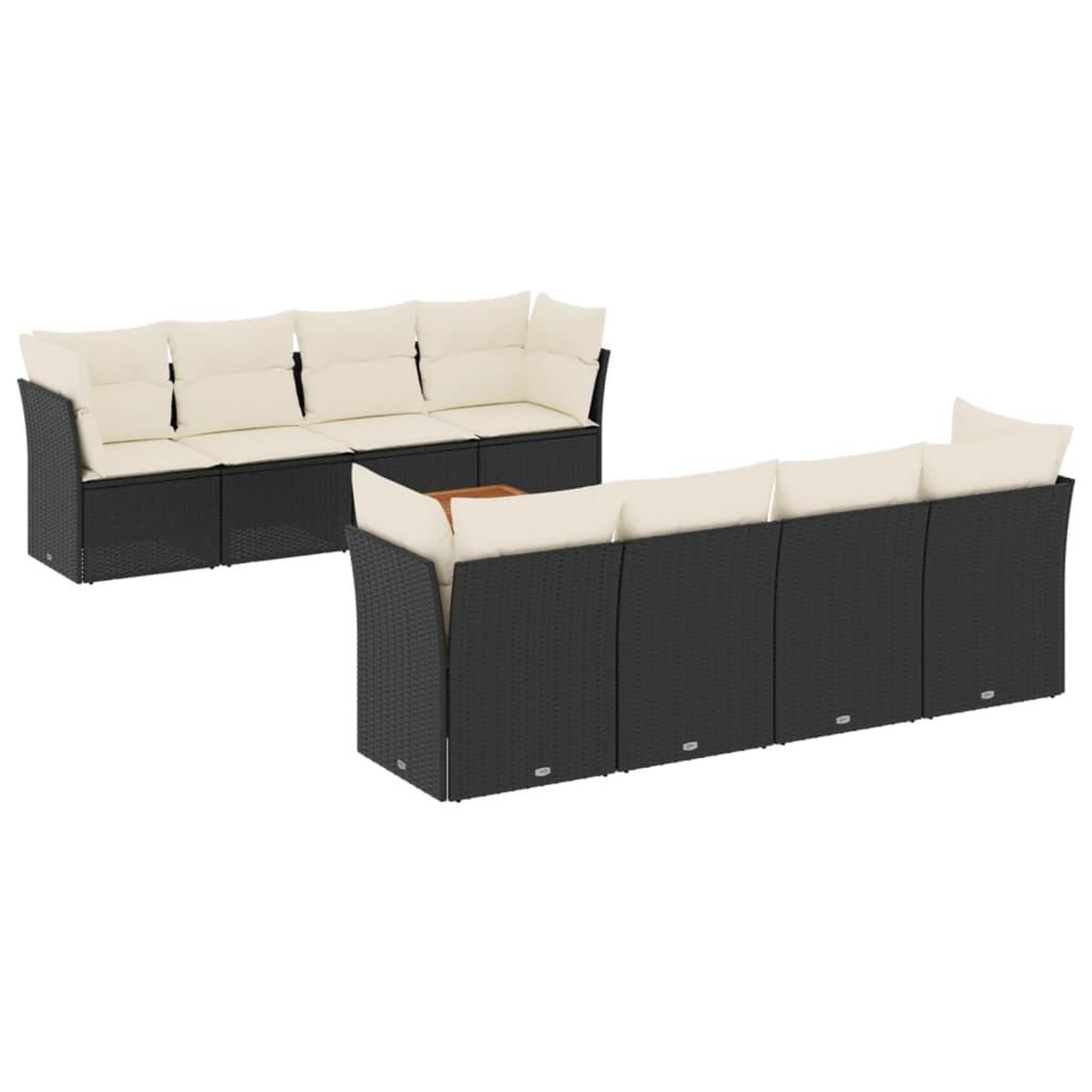 Voir la diapositive 2 : VIDAXL Salon de jardin 9 pcs avec coussins noir resine tressee