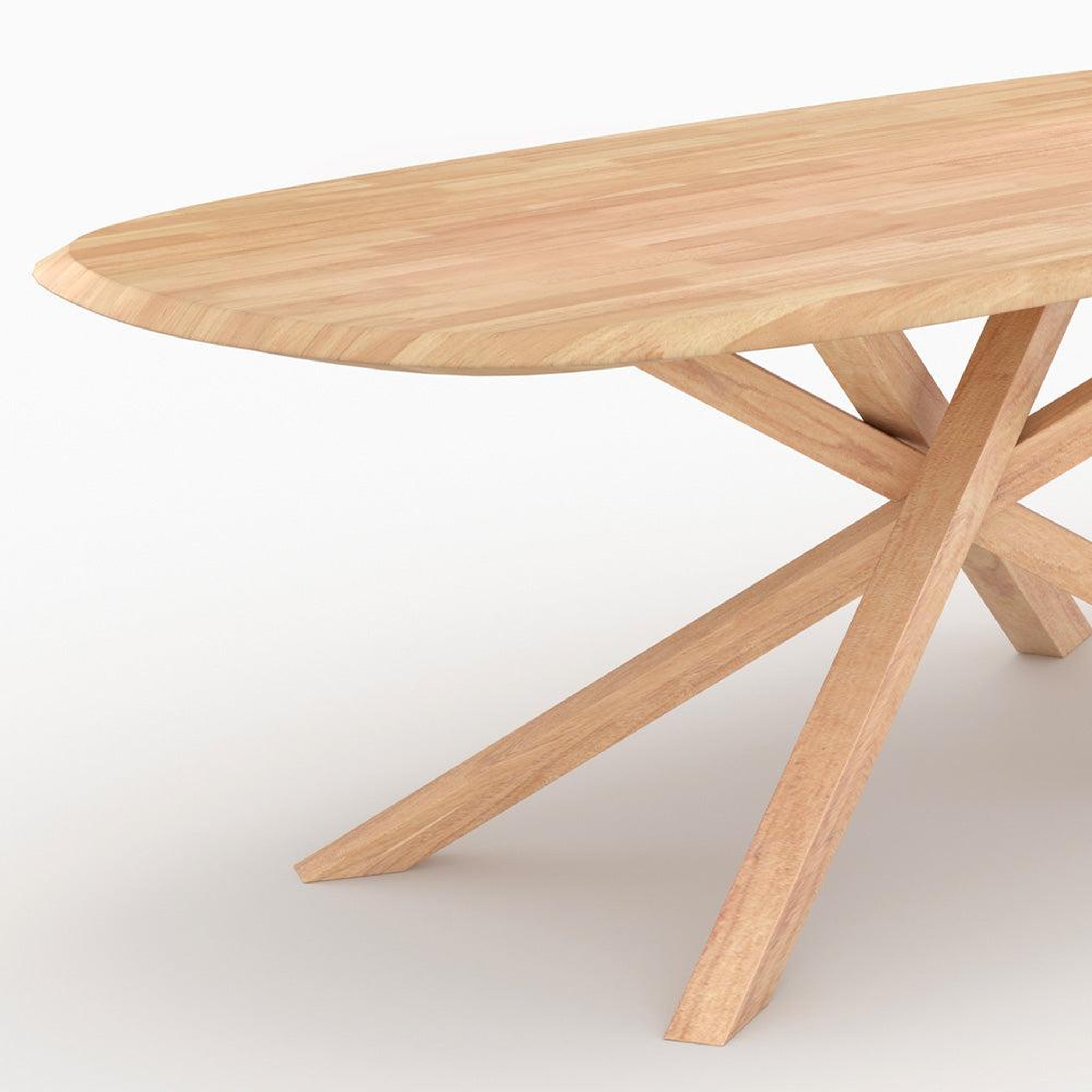 Voir la diapositive 3 : MAISON PAVANE Table rectangulaire en bois d'hévéa massif clair 10 personnes-aladin