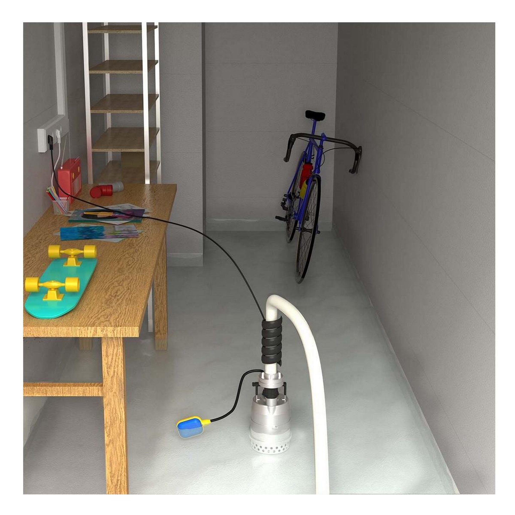 Voir la diapositive 2 : SFA Pompe vide-cave 450w flotteur - SANISUB STEEL 50A