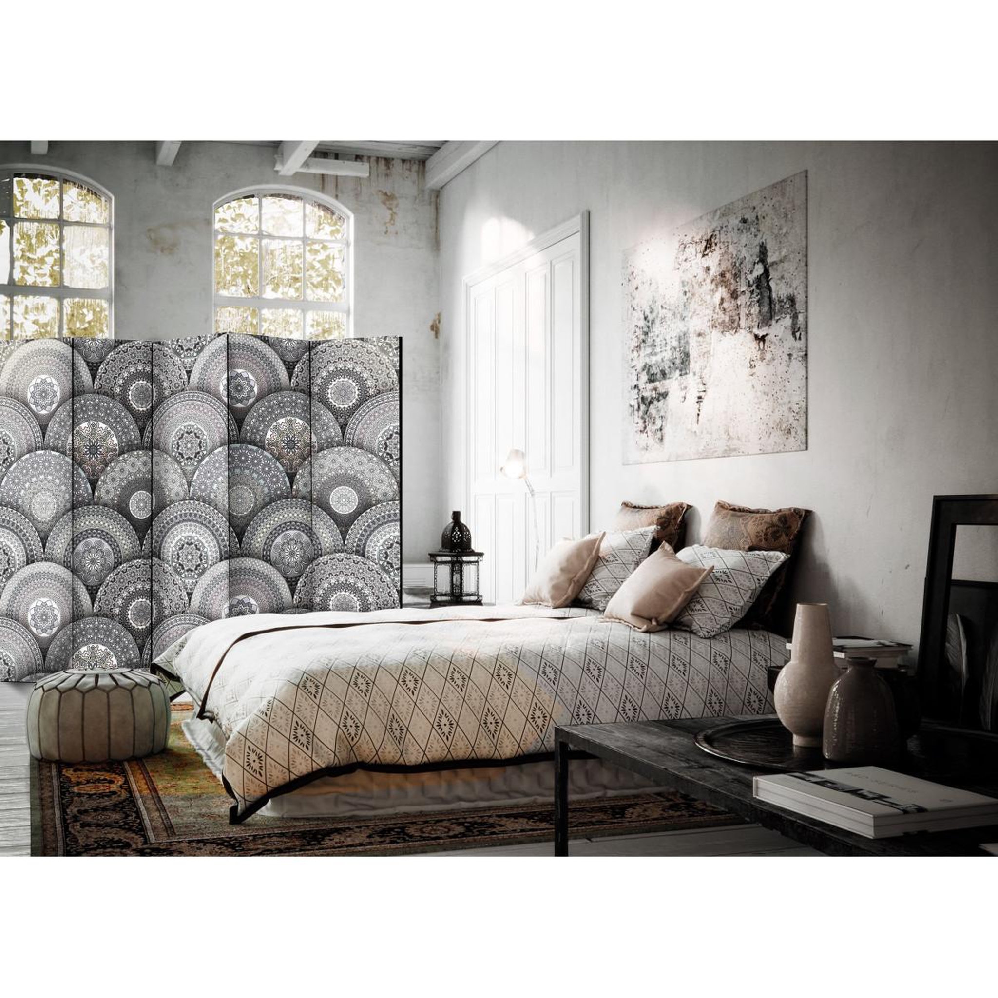 Voir la diapositive 2 : Paris Prix Paravent 5 volets  mandalas ii  172x225cm