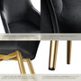 Voir la diapositive 5 : tectake Chaise rembourrée aspect velours noir/or Lot de 2