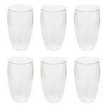 SECRET DE GOURMET Lot de 6 Mugs Striés  Cléa  35cl Transparent