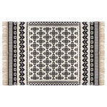 ATMOSPHERA Tapis Déco à Franges  Pailo  120x170cm Noir & Blanc