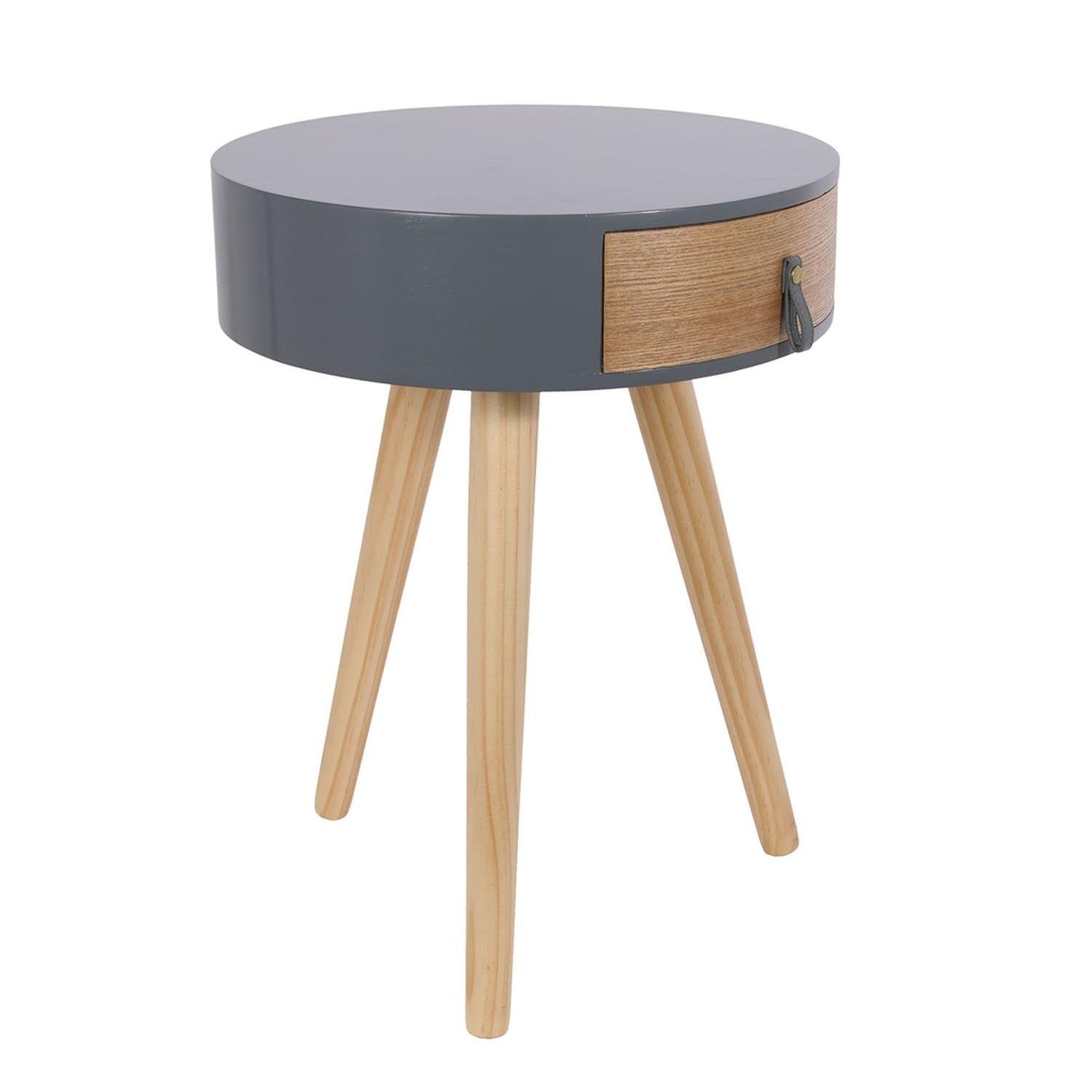 Voir la diapositive 2 : The Home Deco Factory Table de chevet scandinave nora - diam. 35 x h. 45 cm