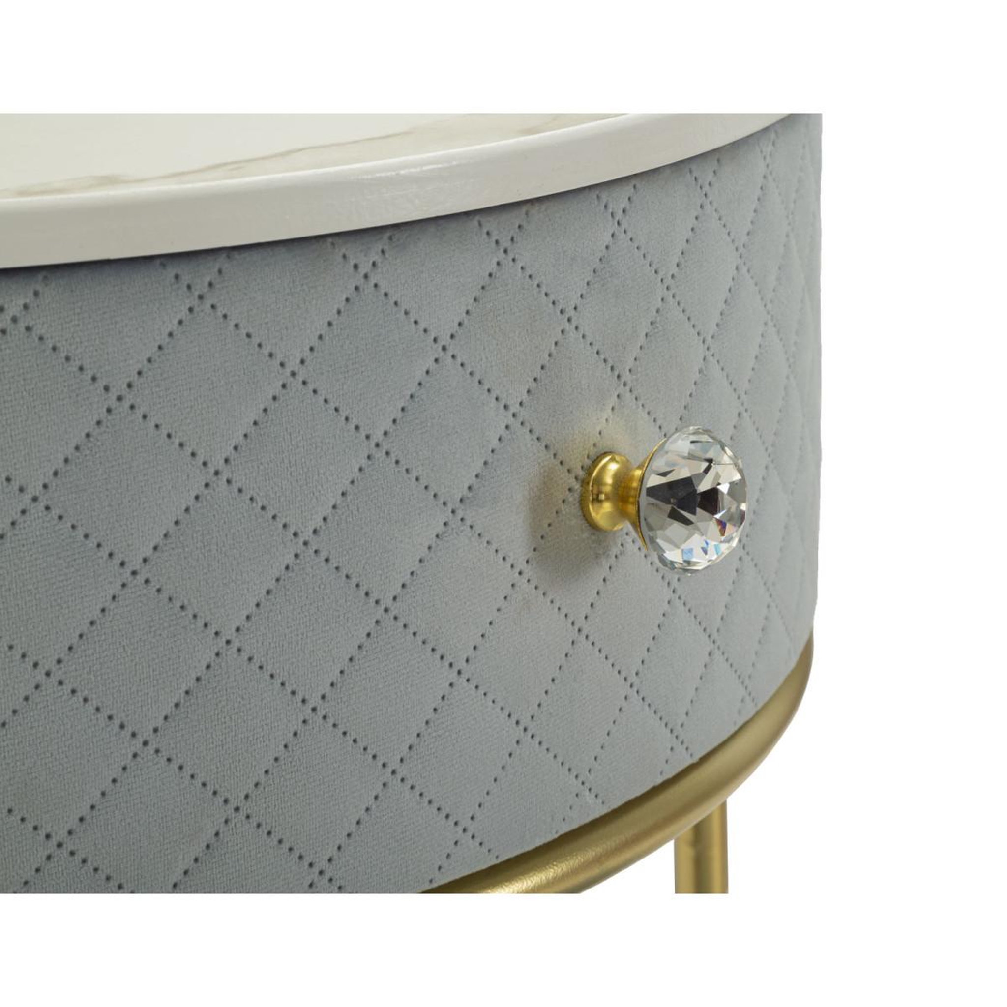 Voir la diapositive 6 : Paris Prix Coiffeuse d'appoint design  vellit  70cm bleu clair & or