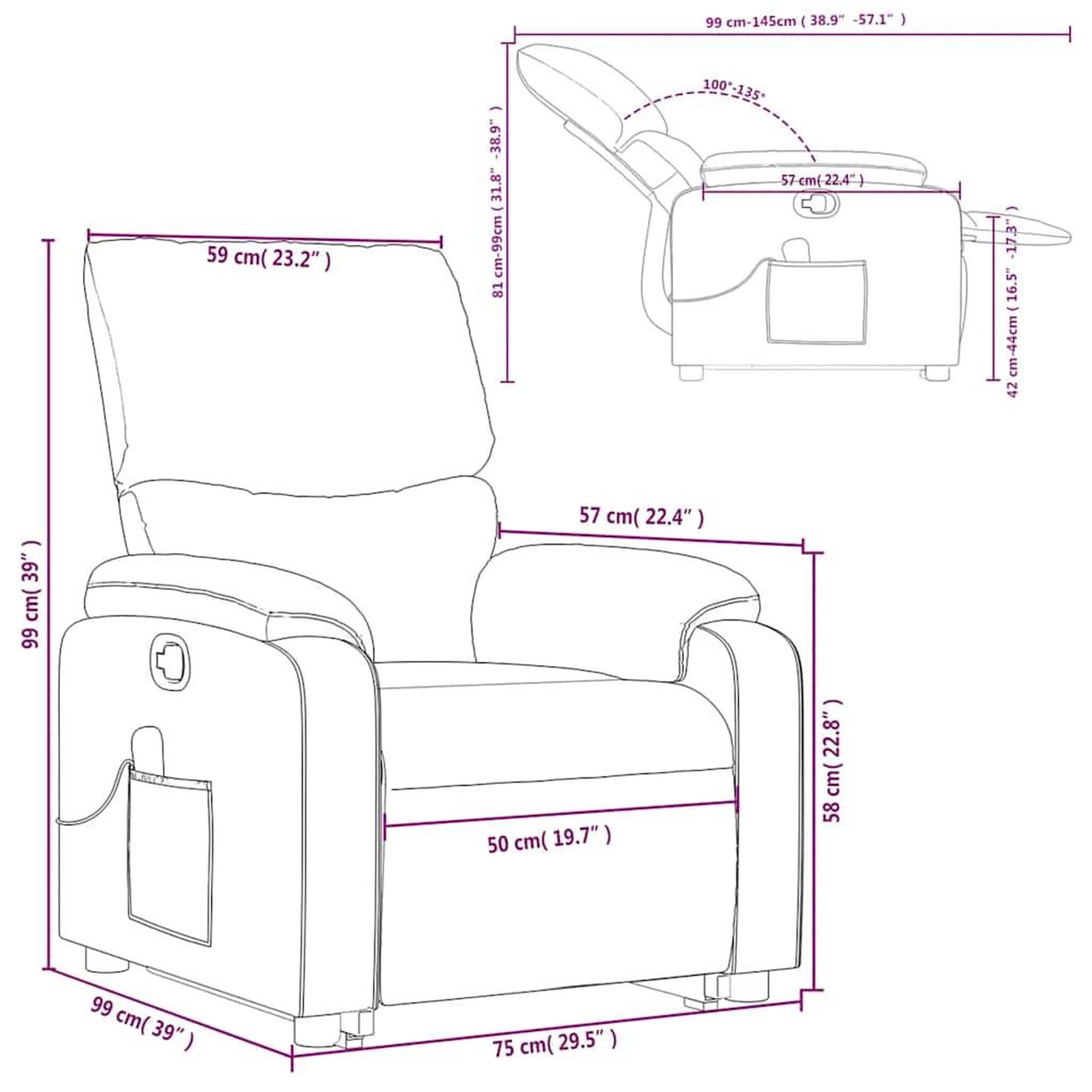 Voir la diapositive 6 : VIDAXL Fauteuil inclinable de massage Rouge bordeaux Similicuir