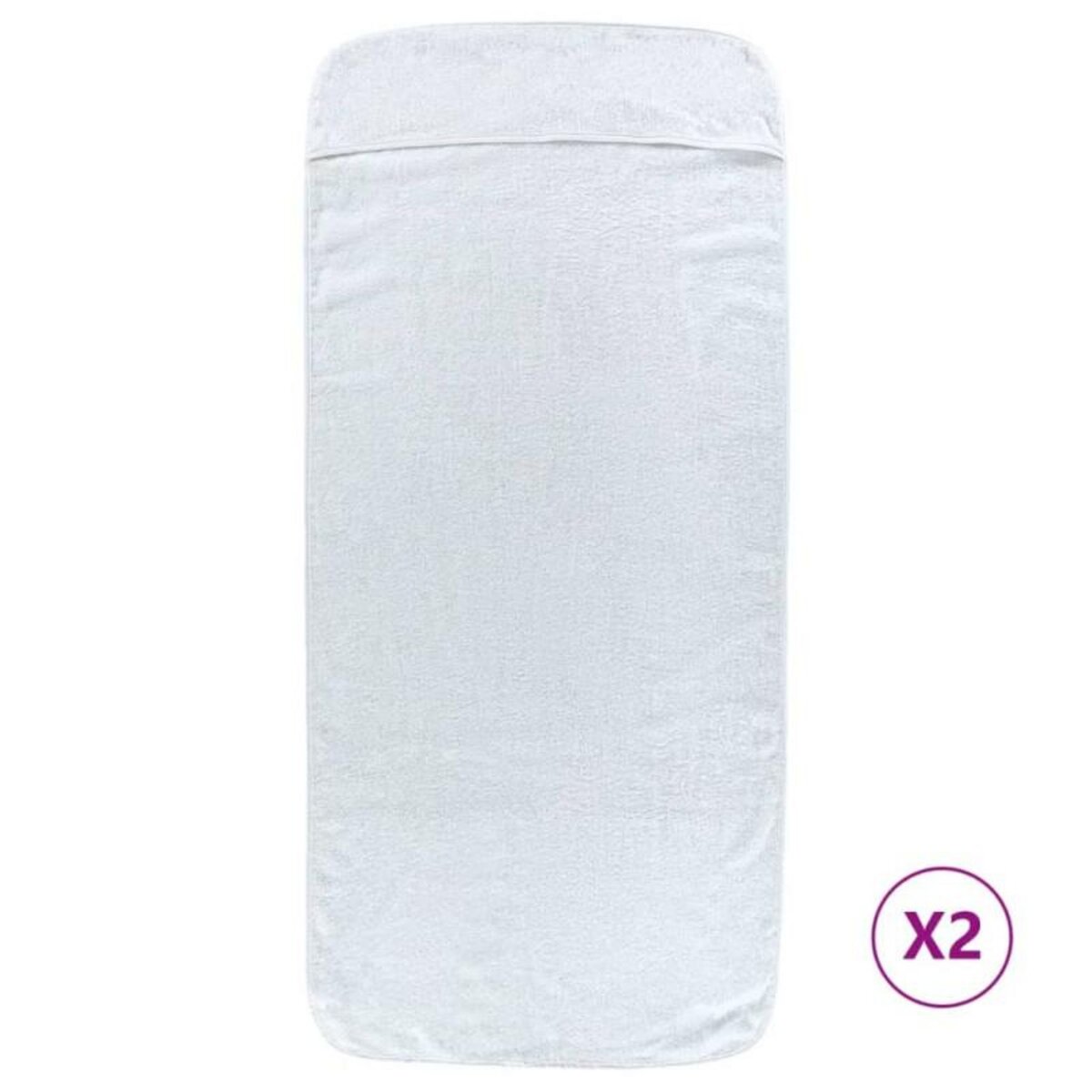 VIDAXL Serviettes de plage 2 pcs blanc 75x200 cm tissu 400 GSM