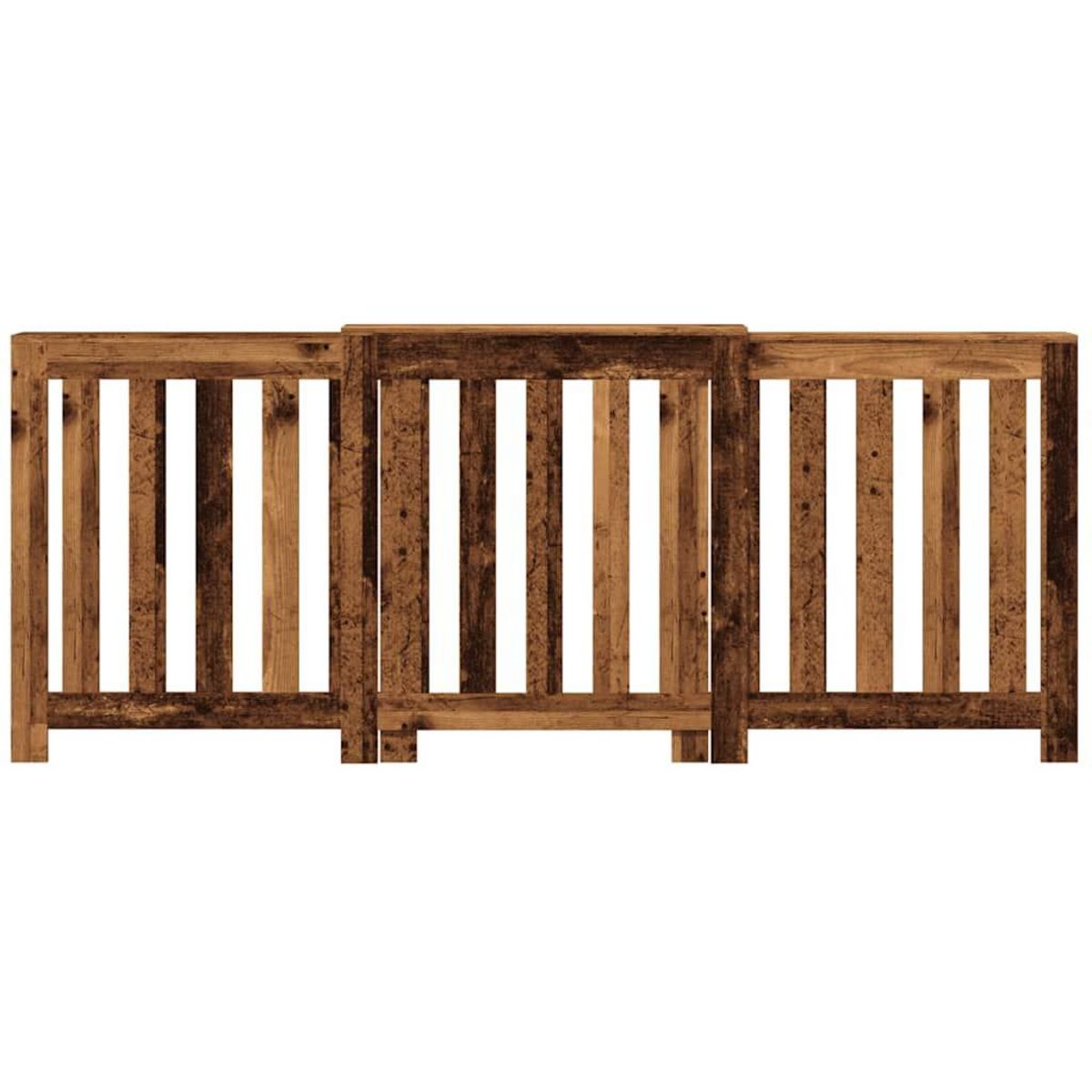 VIDAXL Cache-radiateur vieux bois 205x21,5x83,5 cm bois d'ingenierie