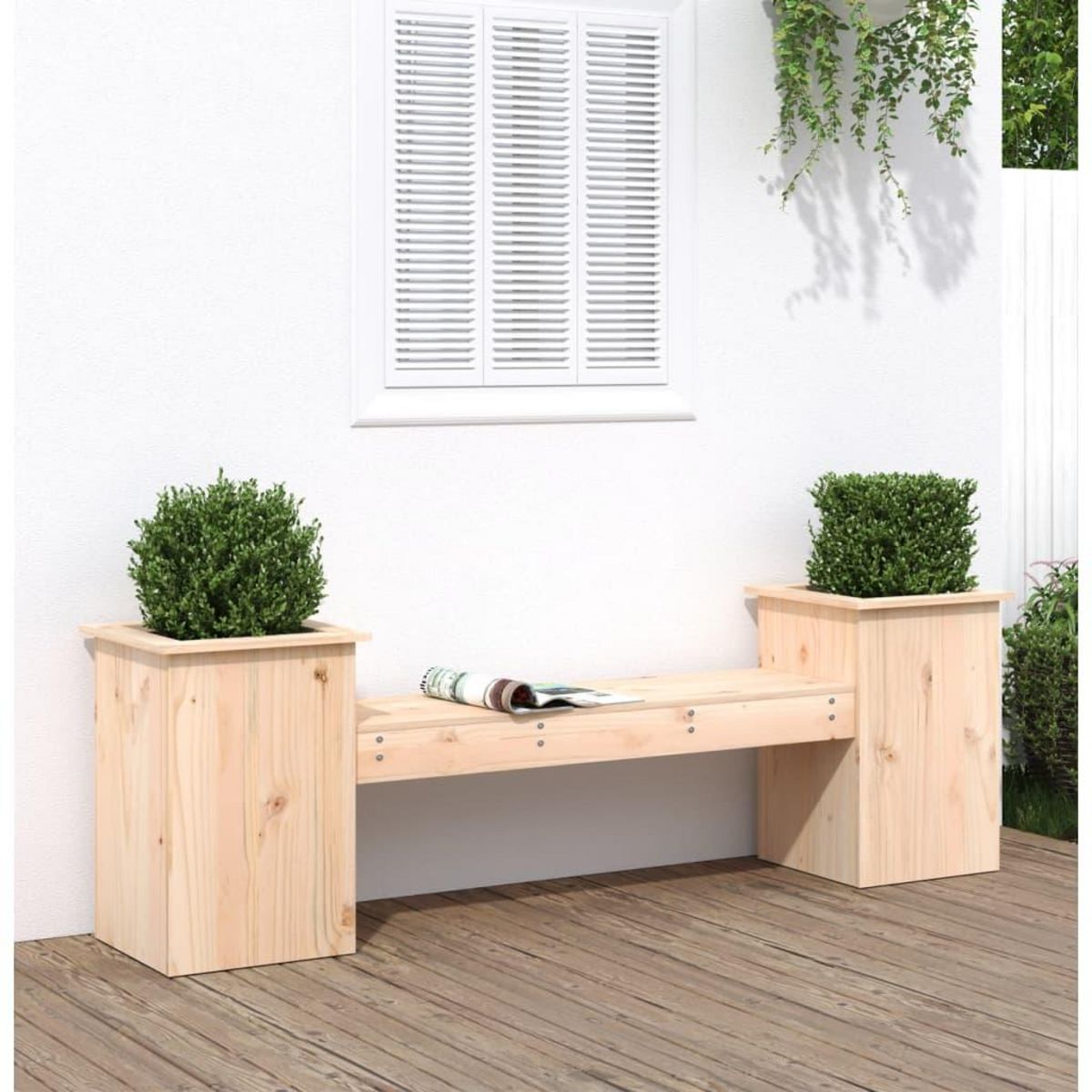 VIDAXL Banc avec jardinieres 184,5x39,5x56,5 cm bois massif de pin