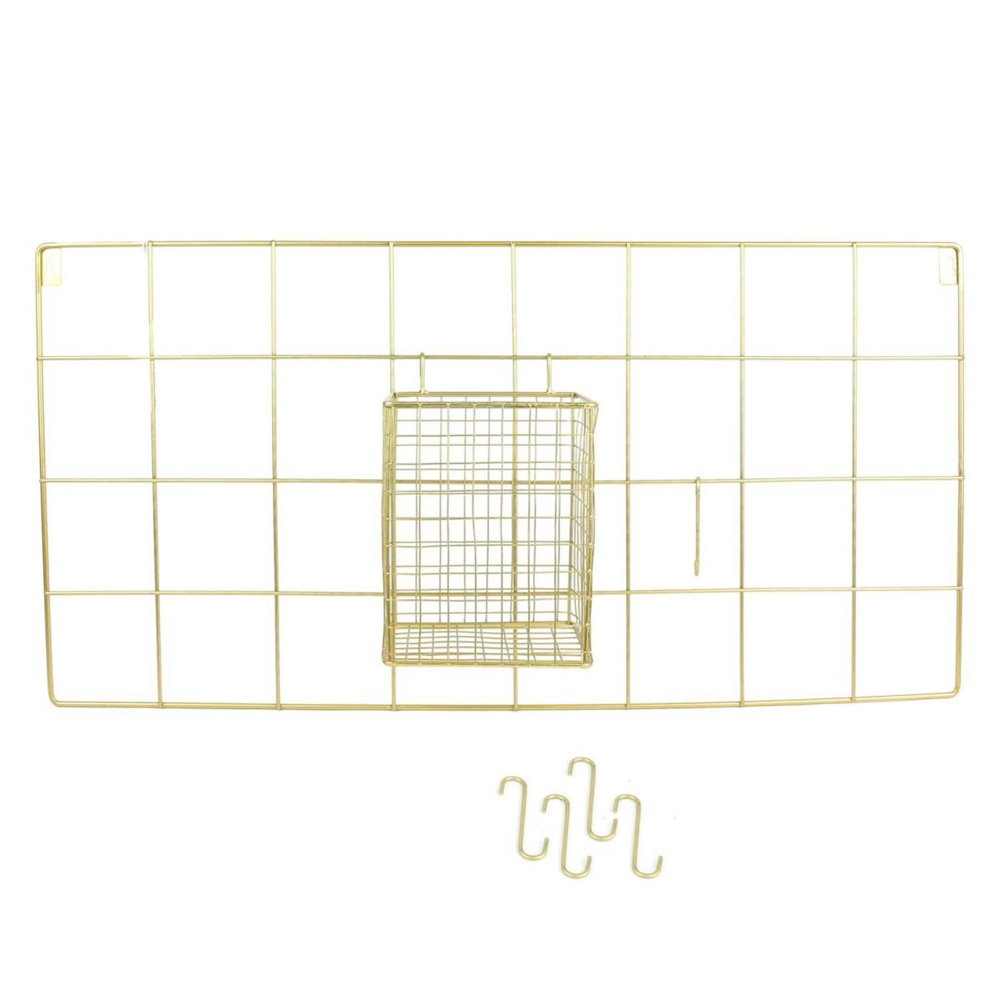 Voir la diapositive 2 : The Home Deco Factory Support Mural 5 Crochets Design  Filaire  60cm Or