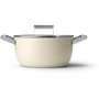 Voir la diapositive 1 : SMEG Faitout 24cm céramique crème avec couvercle