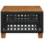 Voir la diapositive 4 : VIDAXL Table de jardin noir 55x55x36 cm resine tressee et bois acacia