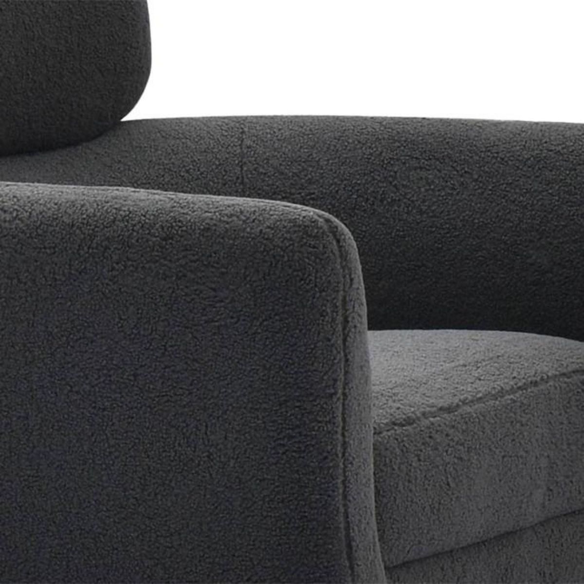 Paris Prix Fauteuil Design Bouclette  Damien  86cm Gris Foncé