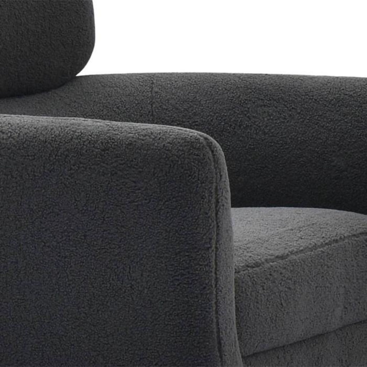 Paris Prix Fauteuil Design Bouclette  Damien  86cm Gris Foncé