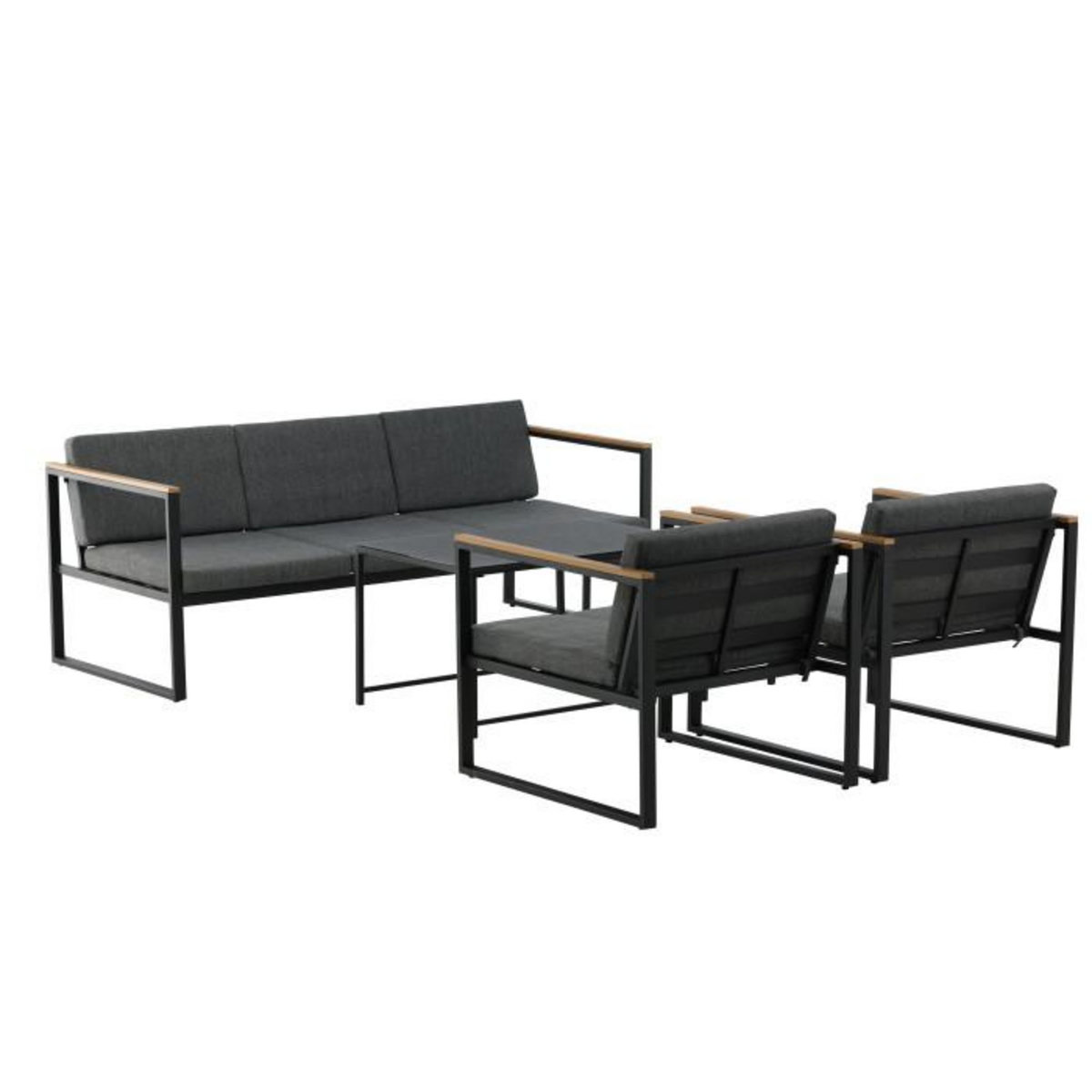 Paris Prix Salon de Jardin 5 Places  Dakar  188cm Gris