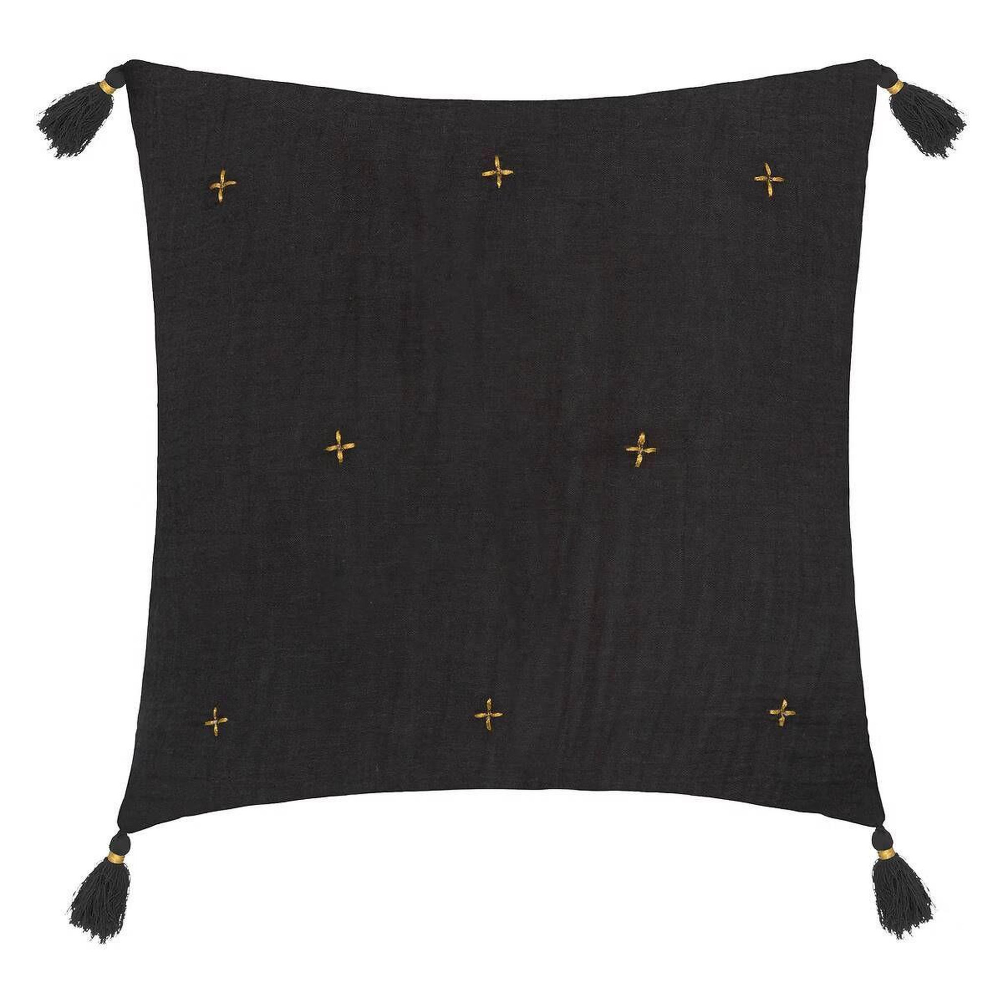 ATMOSPHERA Coussin déco à pompons  millo  40x40cm gris foncé
