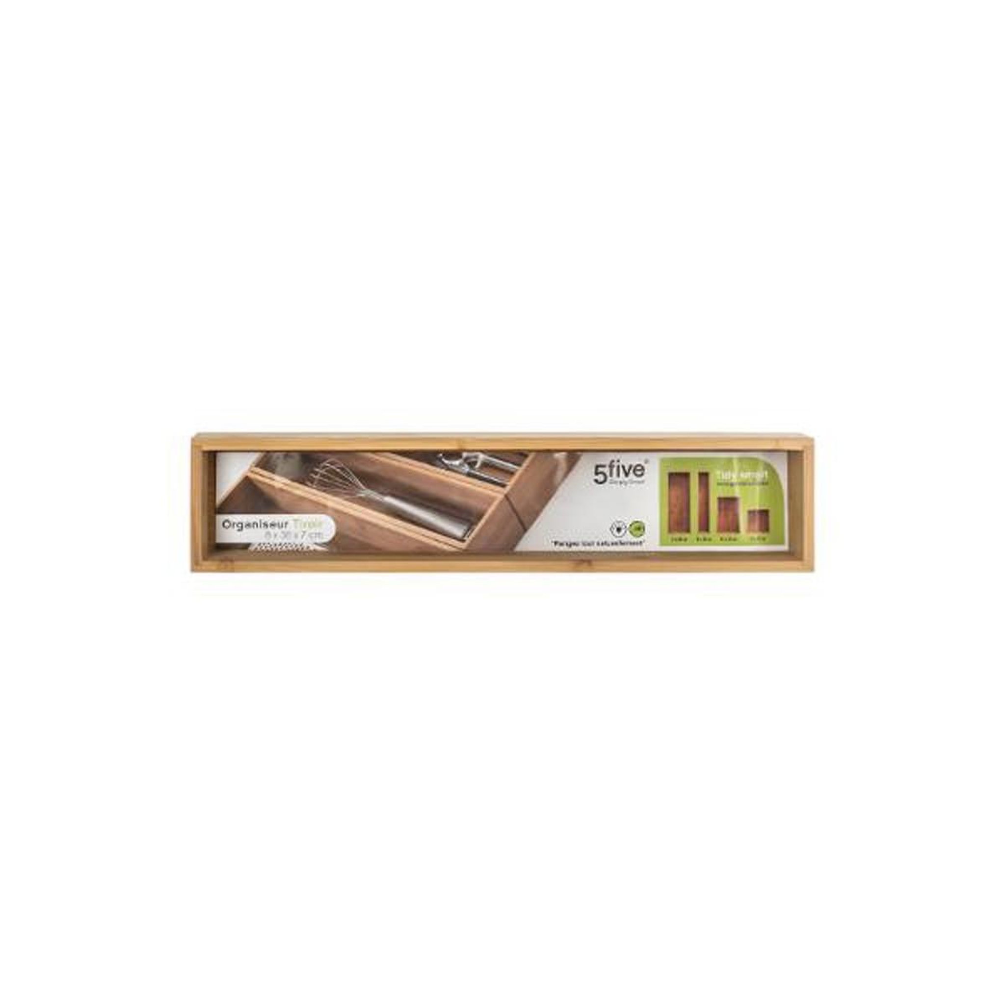 Voir la diapositive 3 : FIVE Organisateur en bambou  tidy smart  8x38cm naturel