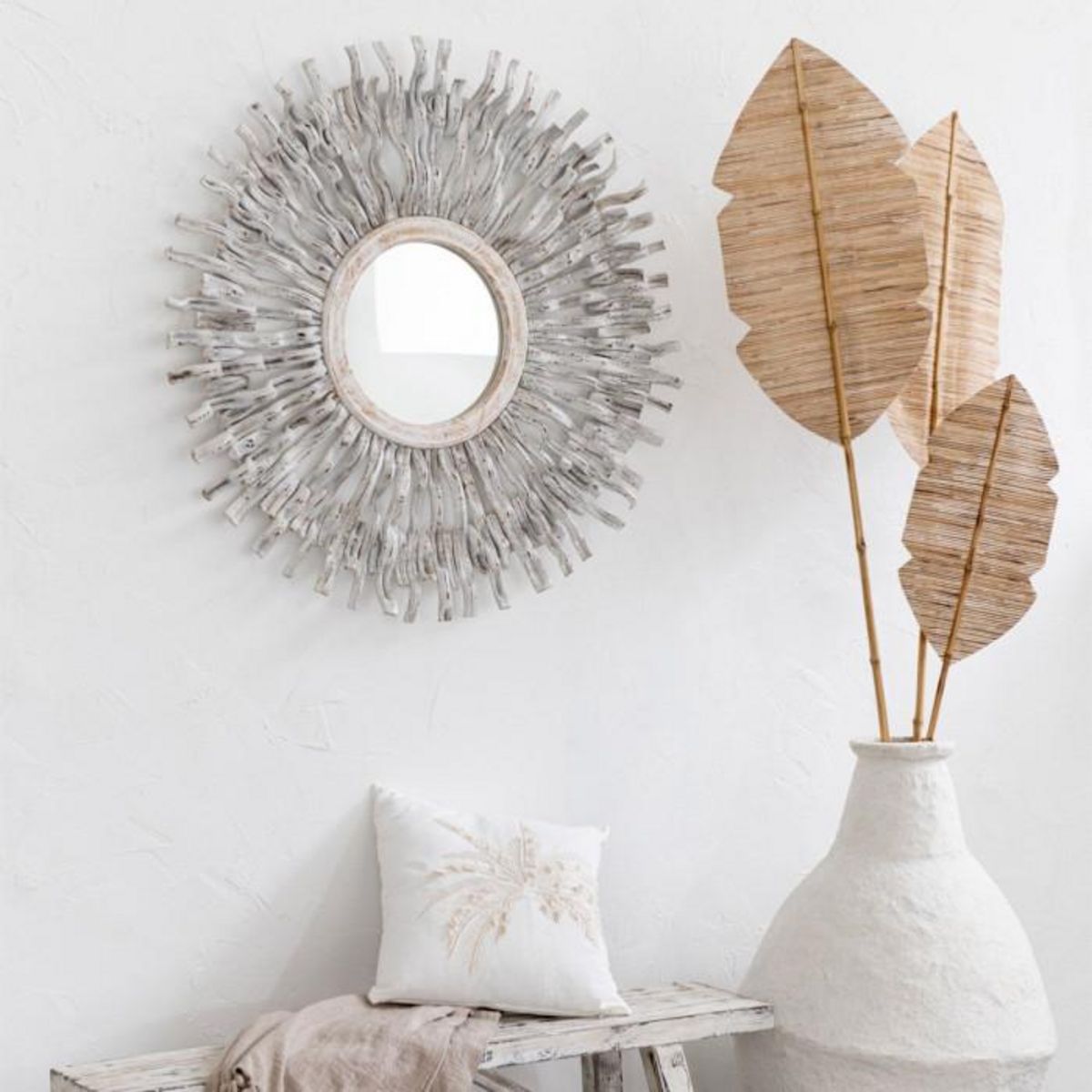 Paris Prix Miroir Mural Déco  Soleil  100cm Blanc