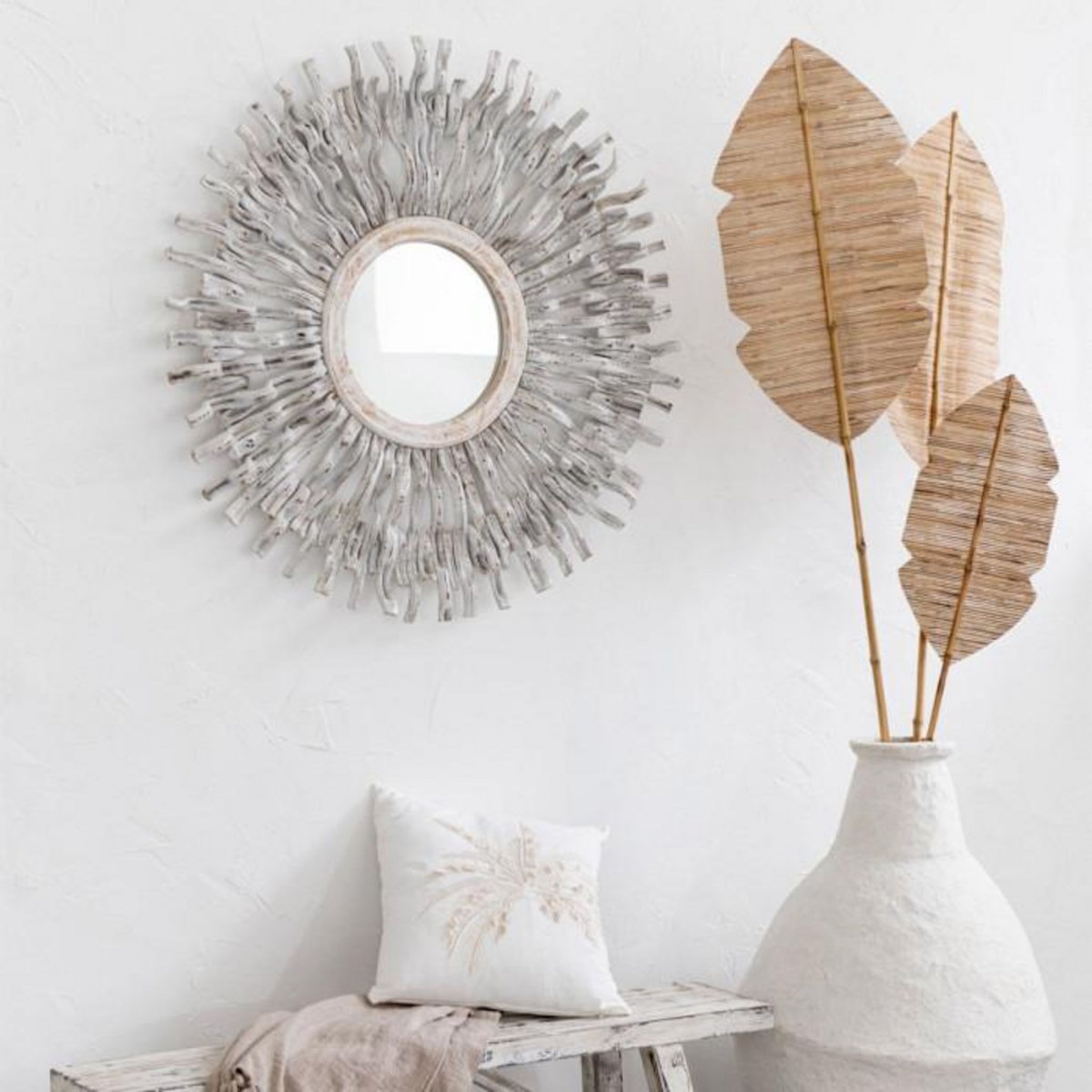 Paris Prix Miroir Mural Déco  Soleil  100cm Blanc