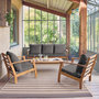 Voir la diapositive 2 : SWEEEK Salon de jardin USHUAIA 5 places en bois d'acacia, un canapé, une table, deux fauteuils